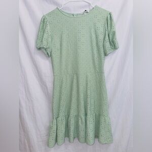 Speechless Sage Green Short Sleeve Eyelet Detail Dress size large